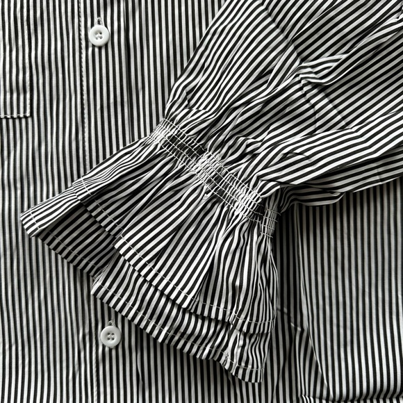 Striped Black and White Button-Up Shirt size XL  NWT - Picture 4 of 7